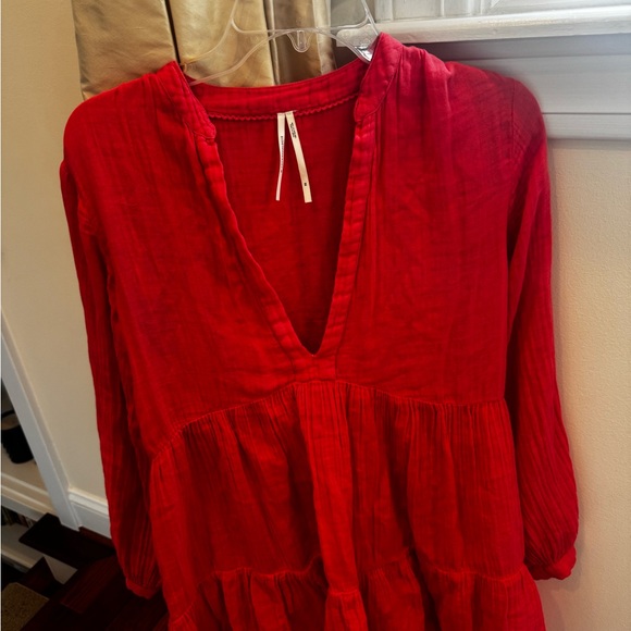 Anthropologie Raspberry Gauze Kallie Swim Coverup Dress XS nwt - Picture 7 of 8